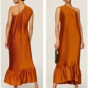 TOME One Shoulder Pleated Dress